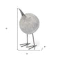 8" Off White Resin And Metal Snipe Bird Tabletop Sculpture