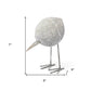 7" Off White Resin And Metal Snipe Bird Tabletop Sculpture