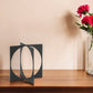 9" Charcoal Gray Metal Circle Square Sculpture
