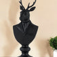 23" Black Polyresin Suited Deer Bust Tabletop Sculpture