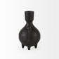 7" Black Ceramic Round Jug Vase
