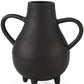 8" Black Two Handle Ceramic Jug Vase