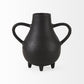 8" Black Two Handle Ceramic Jug Vase