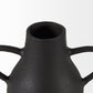 8" Black Two Handle Ceramic Jug Vase