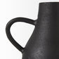 8" Black Two Handle Ceramic Jug Vase