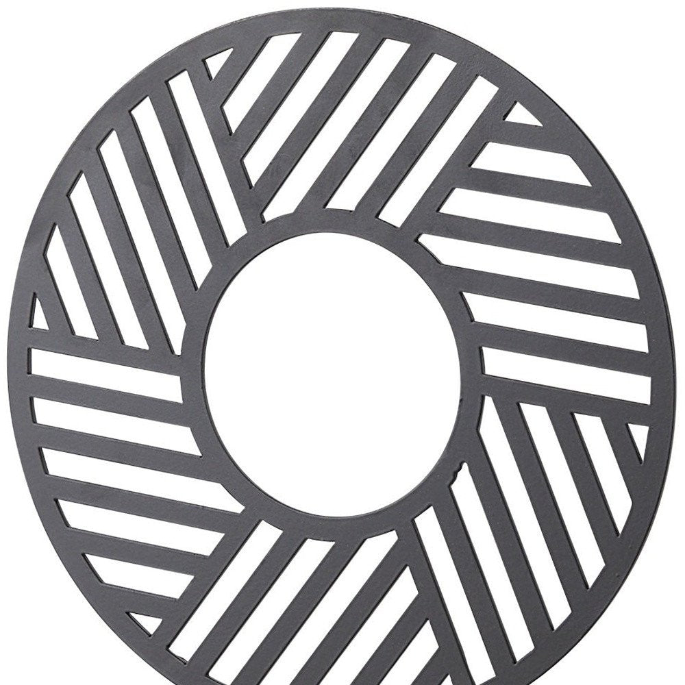 11" Black Metal Geometric Circle Tabletop Sculpture