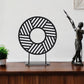 Petite Black Metal Round Geometric Sculpture