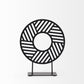 11" Black Metal Geometric Circle Tabletop Sculpture