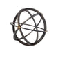 9" Black Metal Round Tabletop Sculpture