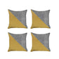 Set Of 4 White And Yellow Diagonal Pillow Covers