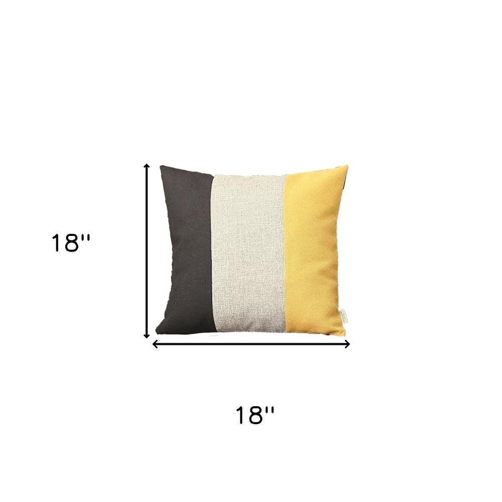 Set Of 4 Modern Yellow Striped Pillow Covers
