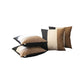 Set of Four 18" Black Ivory And Brown Fabric Throw Pillow Covers