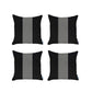 Set Of 4 Black And White Houndstooth Pillow Covers