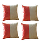 Set of Four 18" Red Faux Leather Throw Pillow Covers