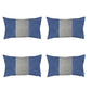 Set Of 4 Blue And White Lumbar Pillow Covers