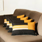 Set Of 4 Yellow And Black Lumbar Pillow Covers