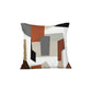 Set of Four 18" Ivory Gray And Orange Abstract Fabric Throw Pillow Covers