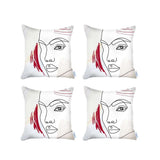 Set Of 4 Ivory Printed Boho Chic Pillow Covers