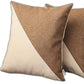 Set Of 2 Brown And White Diagonal Pillow Covers
