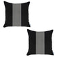 Set of Two 18" Black and White Houndstooth Fabric Throw Pillow Covers
