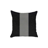 Set of Two 18" Black and White Houndstooth Fabric Throw Pillow Covers