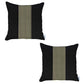 Set of Two 18" Black White and Yellow Houndstooth Fabric Throw Pillow Covers
