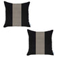 Set of Two 18" Black Brown and White Houndstooth Fabric Throw Pillow Covers