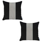 Set Of 2 Black And White Center Pillow Covers