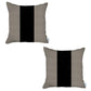 Set of Two 18" Black Brown and White Houndstooth Fabric Throw Pillow Covers