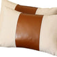 Set of Two 12" X 20" Ivory and Brown Throw Pillow Cover