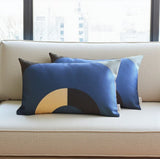 Set Of 2 Blue Modern Lumbar Pillow Covers