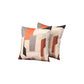 Set of Two 18" X 18" Orange and Ivory Polyester Pillow Cover