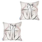 Set Of 2 White Boho Chic Printed Pillow Covers