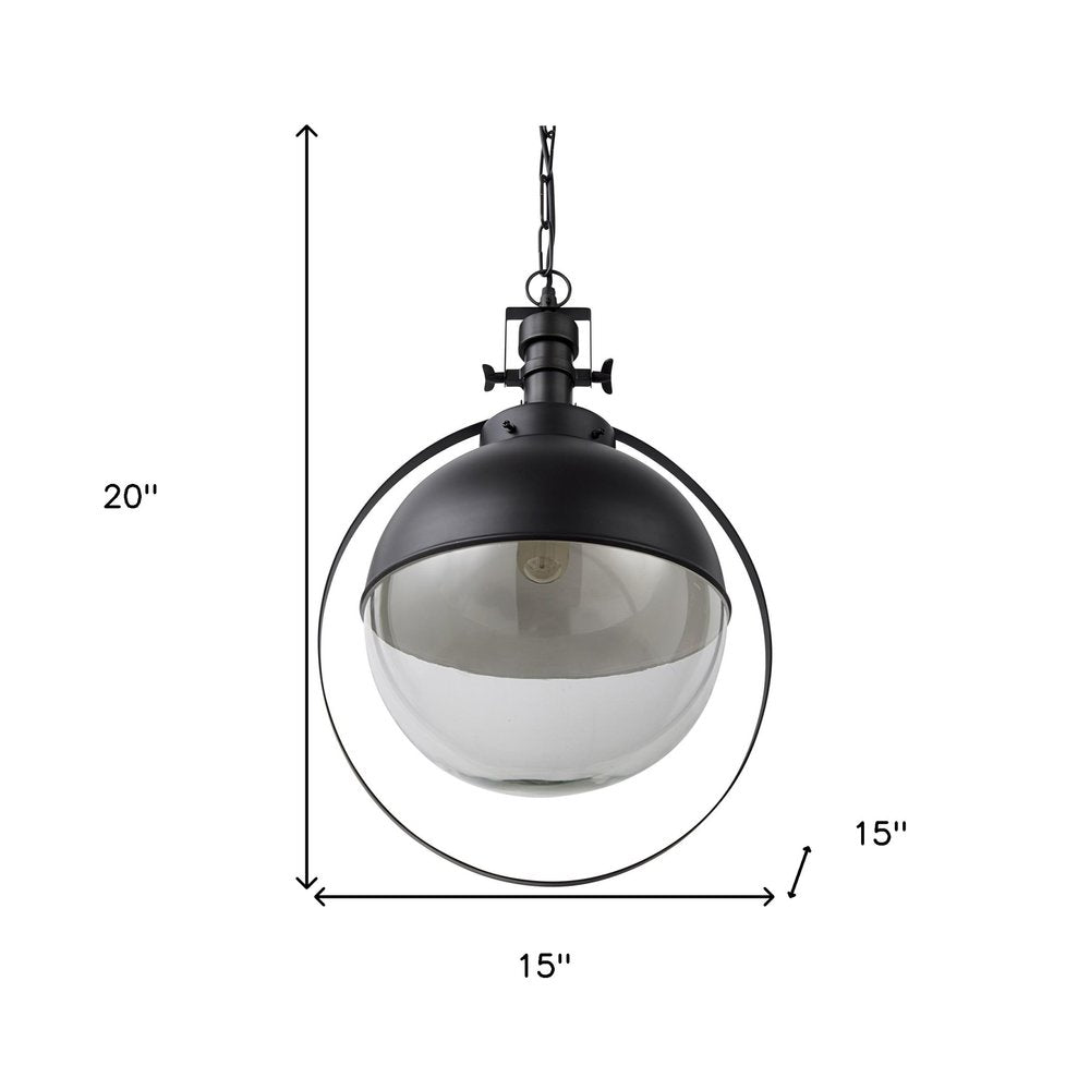 Black Metal Sphere Pendant Hanging Light
