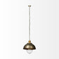 Rustic Gold Tone Metal Dome Hanging Light