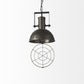 Antiqued Black Metal Hanging Industrial Caged Pendent Light