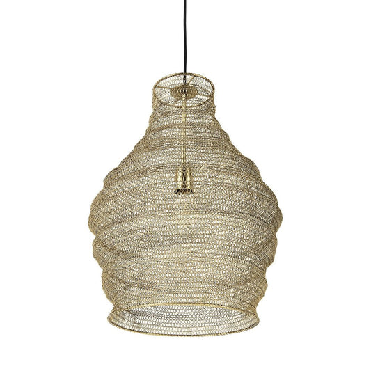 Gold Metal Wire Mesh Hanging Pendant Light