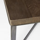 34" Brown Solid Wood and Metal Square Coffee Table