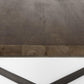 34" Brown Solid Wood and Metal Square Coffee Table