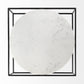 36" White and Black Genuine Marble and Metal Square Frame Coffee Table