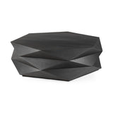 48" Black Wood Octagon Solid Coffee Table