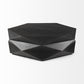 48" Black Wood Octagon Solid Coffee Table