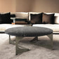 48" Black and Gold Genuine Marble and Iron Round Coffee Table