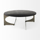 48" Black and Gold Genuine Marble and Iron Round Coffee Table