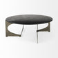 48" Black and Gold Genuine Marble and Iron Round Coffee Table