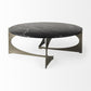 48" Black and Gold Genuine Marble and Iron Round Coffee Table