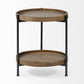 19" Brown Solid Wood Round End Table