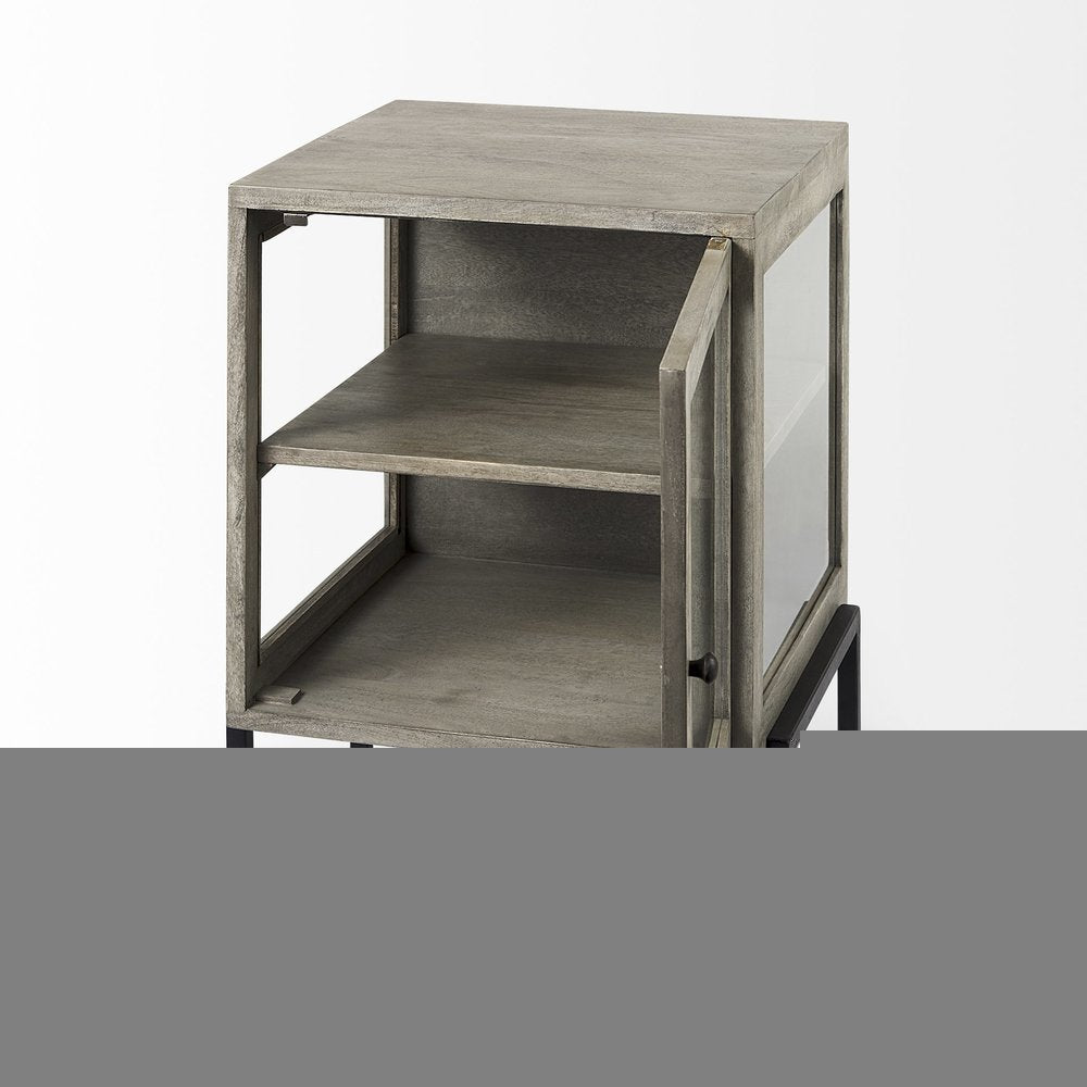 24" Brown Solid Wood Square End Table