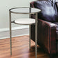 23" Bronze And Clear Glass And Metal Round End Table With Shelf