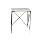 Set of Two White and Black Marble and Metal Square Nested Tables